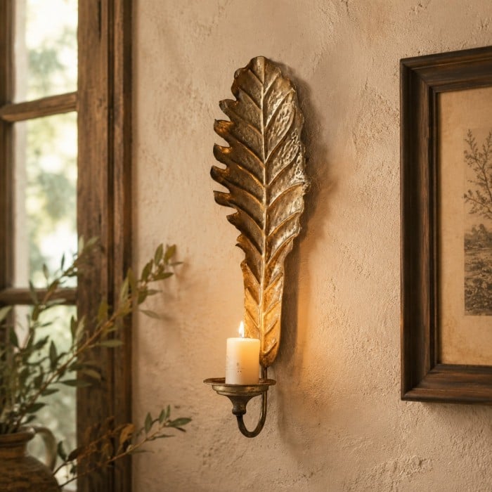 Applique murale vintage en forme de feuille HL4628