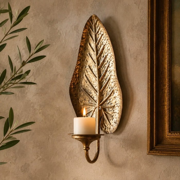 Applique murale vintage en forme de feuille HL4628