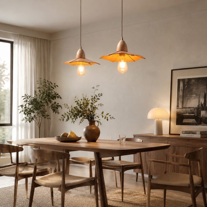 Vintage leren hanglamp met messing accenten HL4515