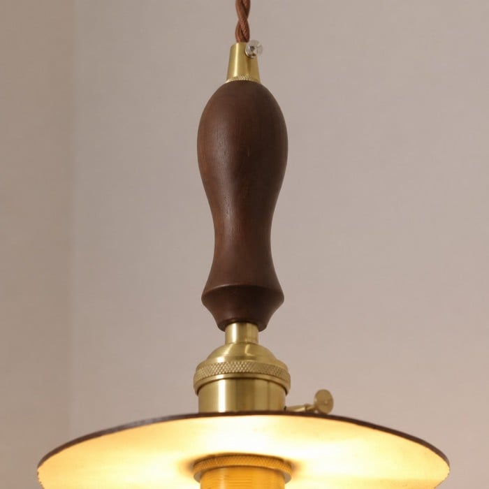 Vintage leren hanglamp met messing accenten HL4515