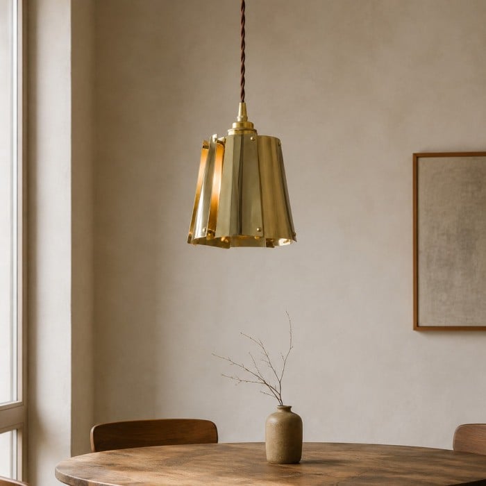 Vintage metalen hanglamp met gelaagde kap HL4520