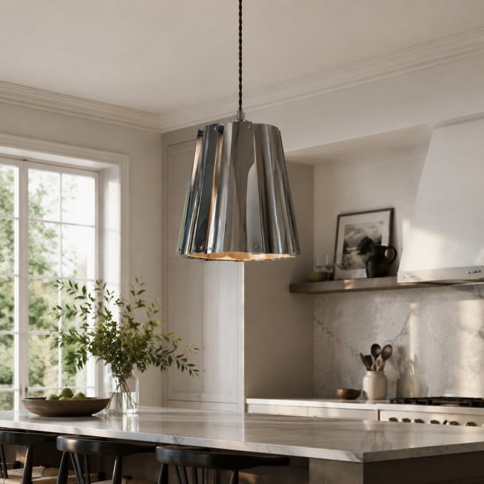 Vintage metalen hanglamp met gelaagde kap HL4520