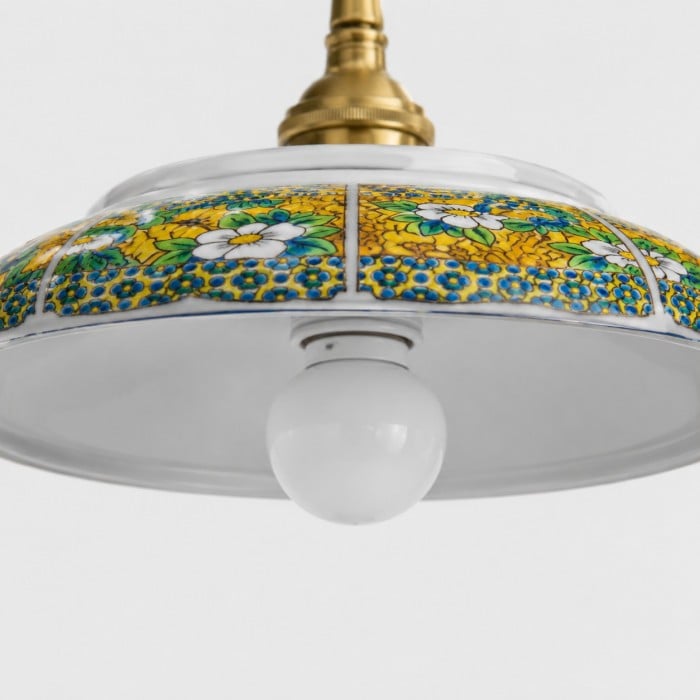 Vintage Painted Ceramic Teahouse Pendant Light HL4540