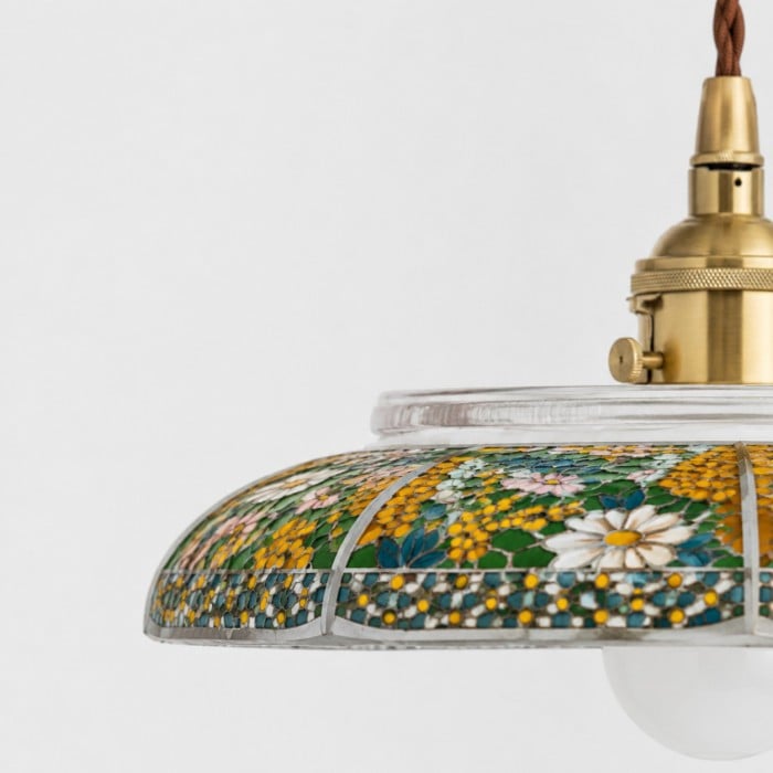 Vintage Painted Ceramic Teahouse Pendant Light HL4540