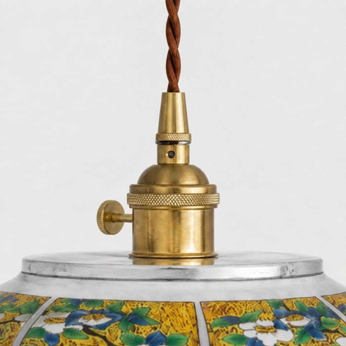 Vintage Painted Ceramic Teahouse Pendant Light HL4540