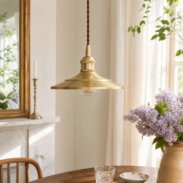 Vintage Polished Brass Pendant Light HL4226