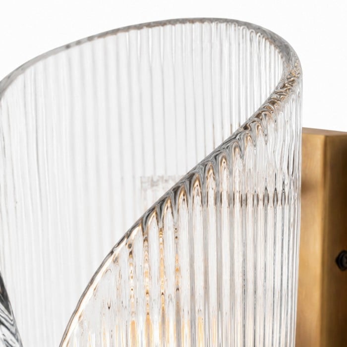 Aplique de pared vintage de cristal ondulado HL4504