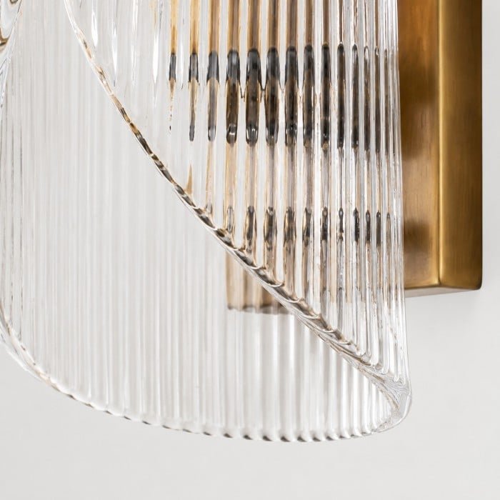 Aplique de pared vintage de cristal ondulado HL4504