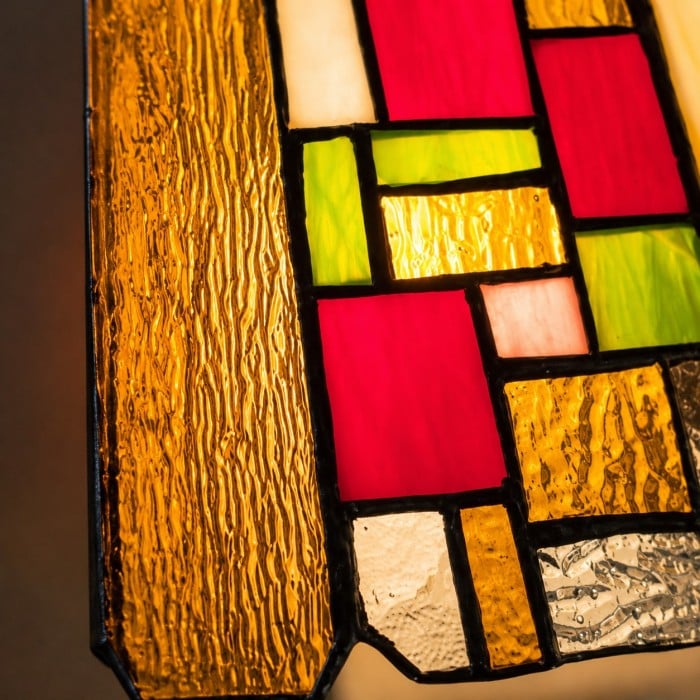 Vintage Rose Stained Glass Pendant Light HL4574