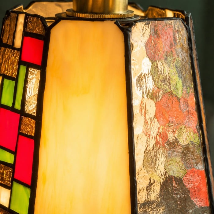 Vintage Rose Stained Glass Pendant Light HL4574