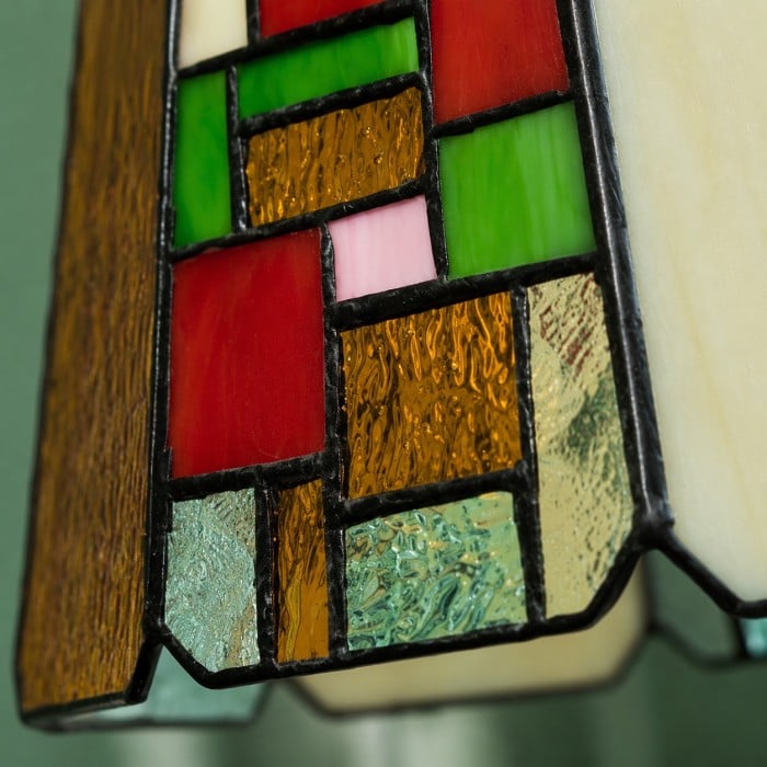 Vintage Rose Stained Glass Pendant Light HL4574
