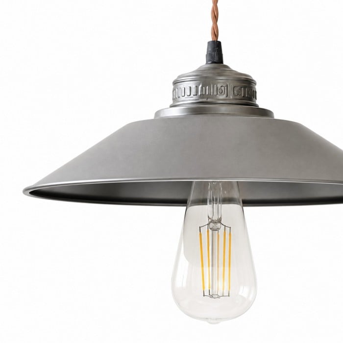 Vintage Silber Industrie Pendelleuchte HL4291