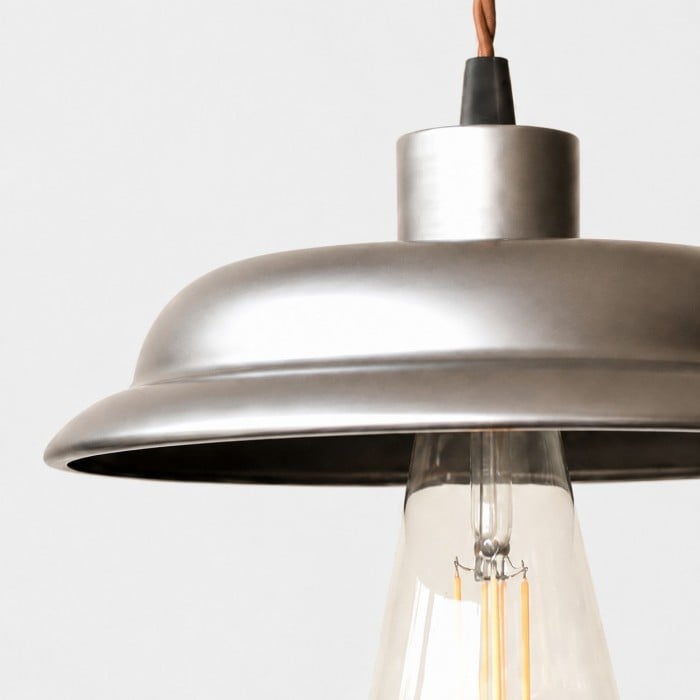 Vintage Silber Industrie Pendelleuchte HL4291