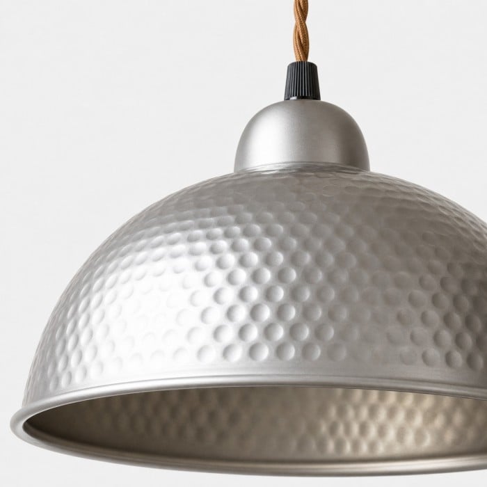 Vintage Silber Industrie Pendelleuchte HL4291