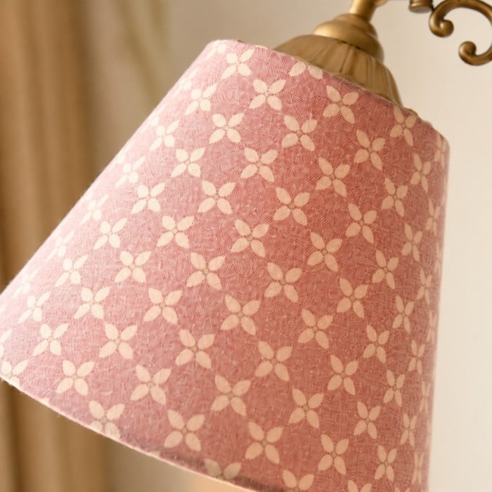 Vintage Wood and Fabric Floor Lamp HL4439