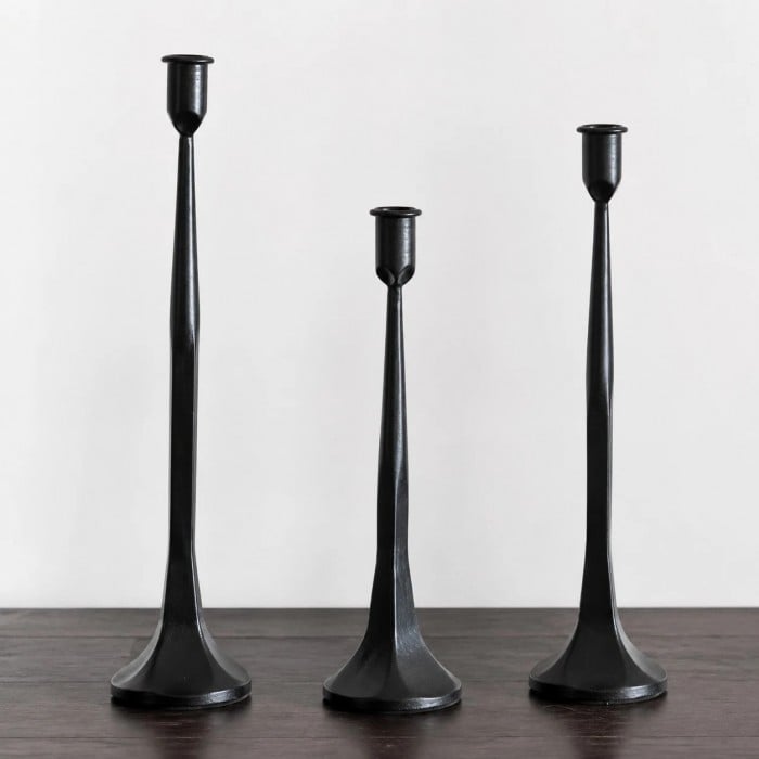 Wabi-Sabi Zwarte IJzeren Kandelaar Set HL4648