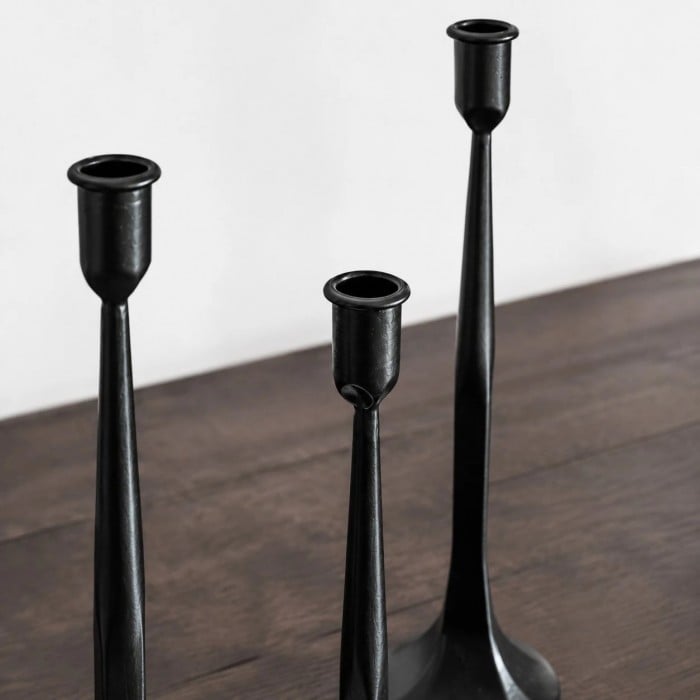 Wabi-Sabi Zwarte IJzeren Kandelaar Set HL4648