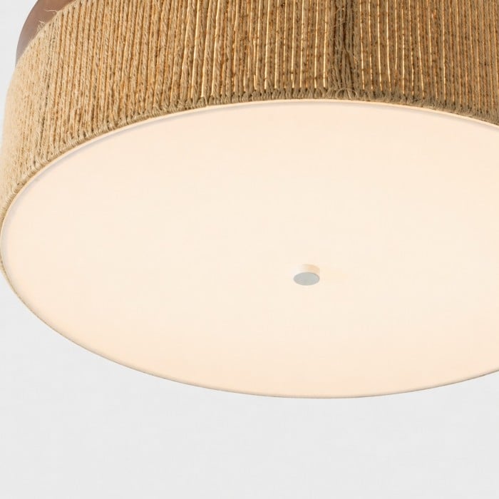 Wabi-Sabi LED-plafondlamp van massief hout en geweven touw HL4582