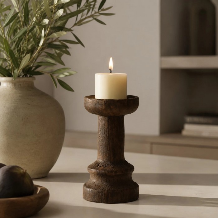 Wabi-Sabi massief houten kaarsenstandaards HL4603