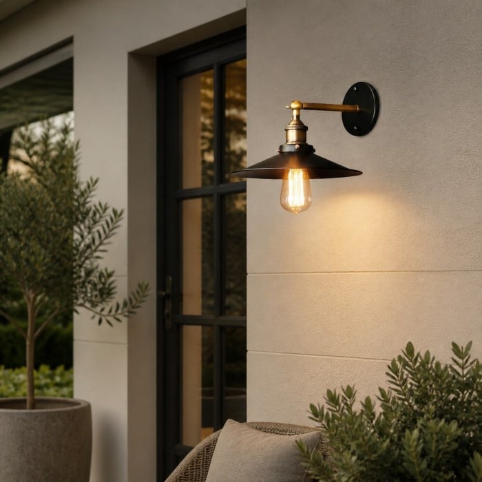 Waterdichte vintage industriële buitenwandlamp HL4340
