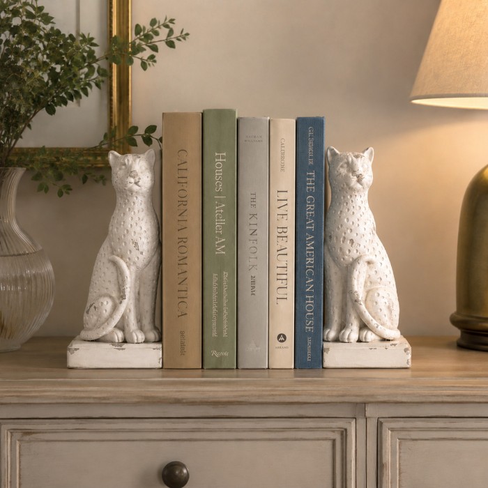 Witte hars dierenboekensteunen HL4585