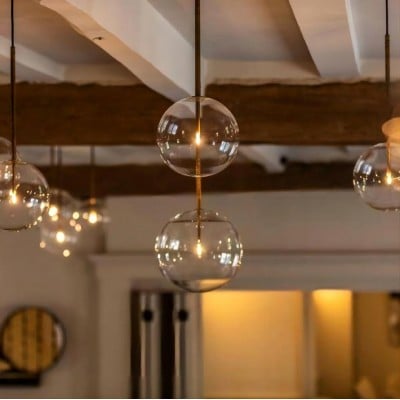 Lampa wisząca ze szklaną kulą Bolle Sola Lampa wisząca ze szklaną kulą Bolle Sola