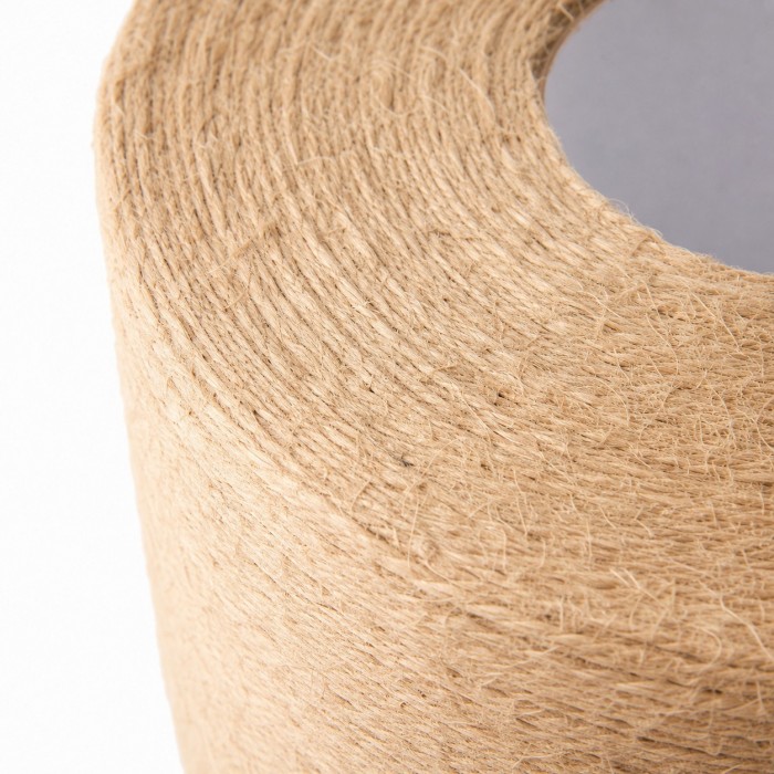 Geweven jute cilindervormige tafellamp HL4309