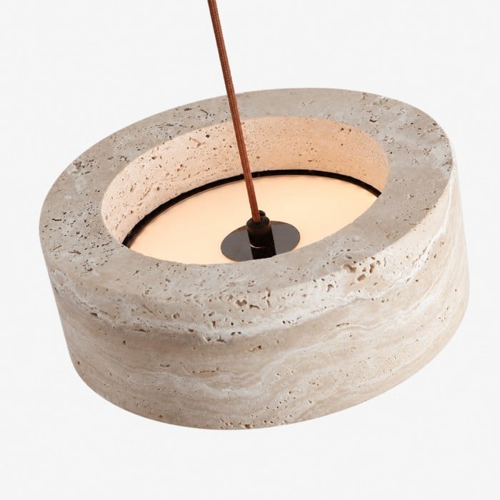Gele travertin lineaire LED-hanglamp HL4388