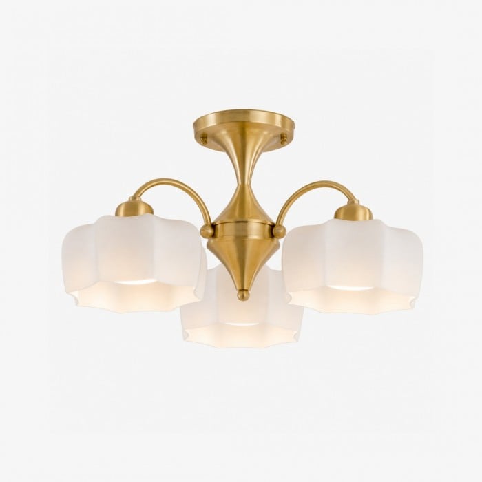 Arden Floral Glass Flush Mount Ceiling Light HL4225