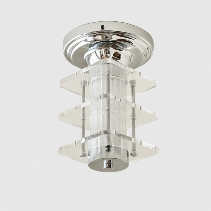 Bauhaus Acrylic Chrome Flush Mount Ceiling Lamp HL4387