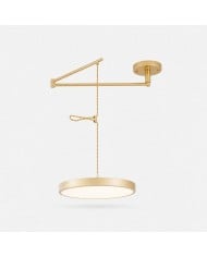 Lampada a sospensione cilindrica in travertino nero con paralume in rete metallica HL4059