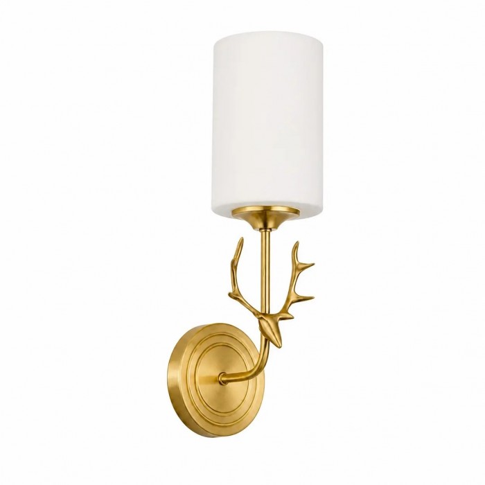 Brass Antler Glass Shade Wall Sconce HL4232