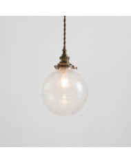 Suspension en céramique crème et bois HL4367