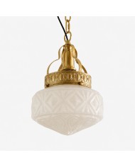 Suspension en verre à chevrons émeraude HL4303