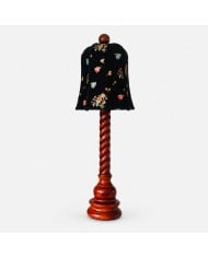 Tafellamp van keramiek met bloemenprint HL4479