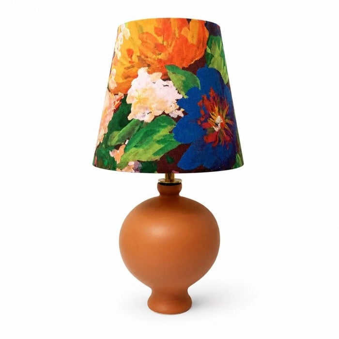 Tafellamp van keramiek met bloemenprint HL4479