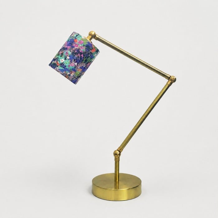 Verstelbare tafellamp met bloemenprint stoffen kap HL4474