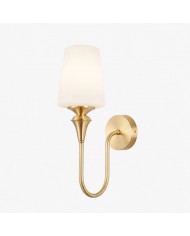French Brass Glass Globe Wall Light HL4328