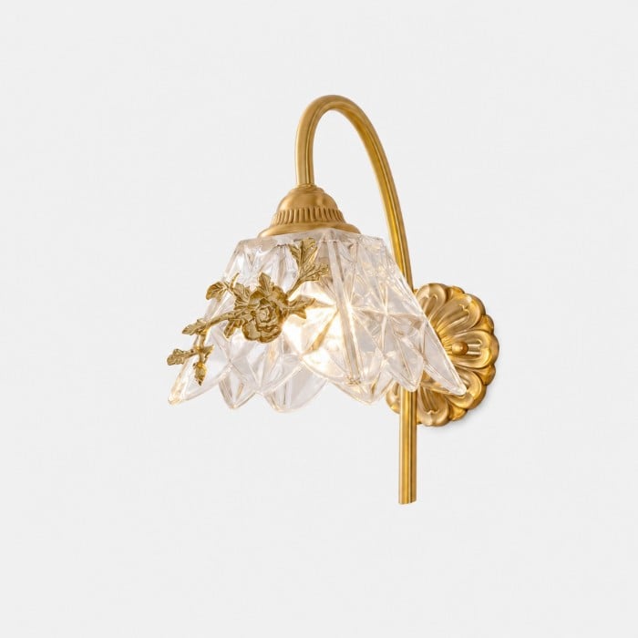 French Floral Brass Wall Sconce HL4243