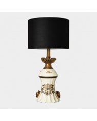 Franse vintage tafellamp met bedrukte lampenkap HL4575