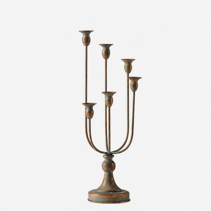 Fransk vintage ljusstake i järn med flera armar HL4634