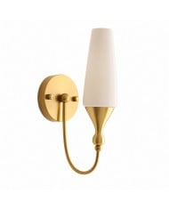 Aplique de pared doble vintage con pantallas plisadas color crema HL4294