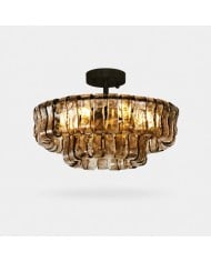 Lampadario nordico a tre luci in vetro bianco HL4239