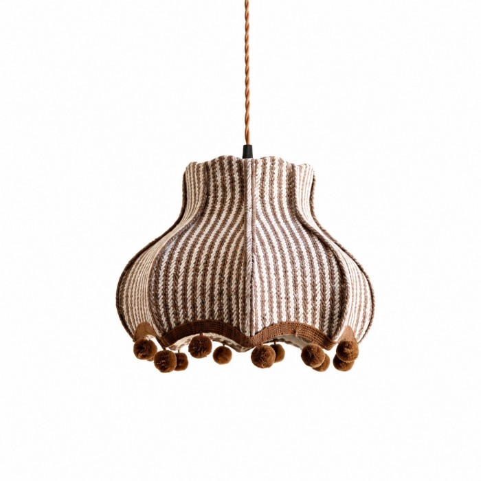 Suspension vintage française en tissu rayé HL4419