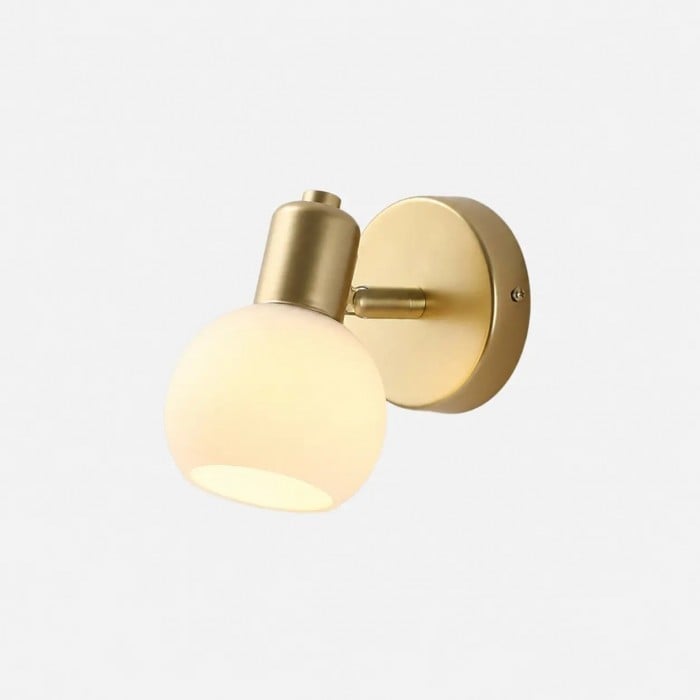 Gold Iron and Brass Wall Sconce with Glass Shade HL4214