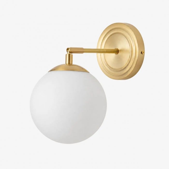 Lámpara de pared de cristal ondulado y color oro lechoso HL4209