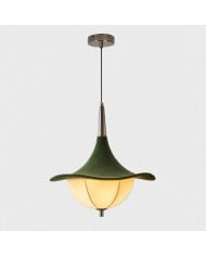 Suspension en verre vert avec quincaillerie en métal chaud HL4509