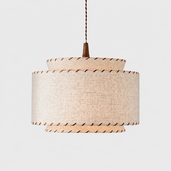 Hand-Stitched Linen Pendant Light HL4530