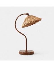 Japanse Wabi-Sabi ijzeren bureaulamp met brede metalen kap HL4470