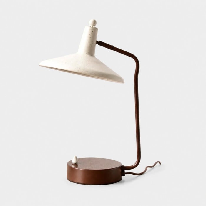 Japanse Wabi-Sabi ijzeren bureaulamp met brede metalen kap HL4470